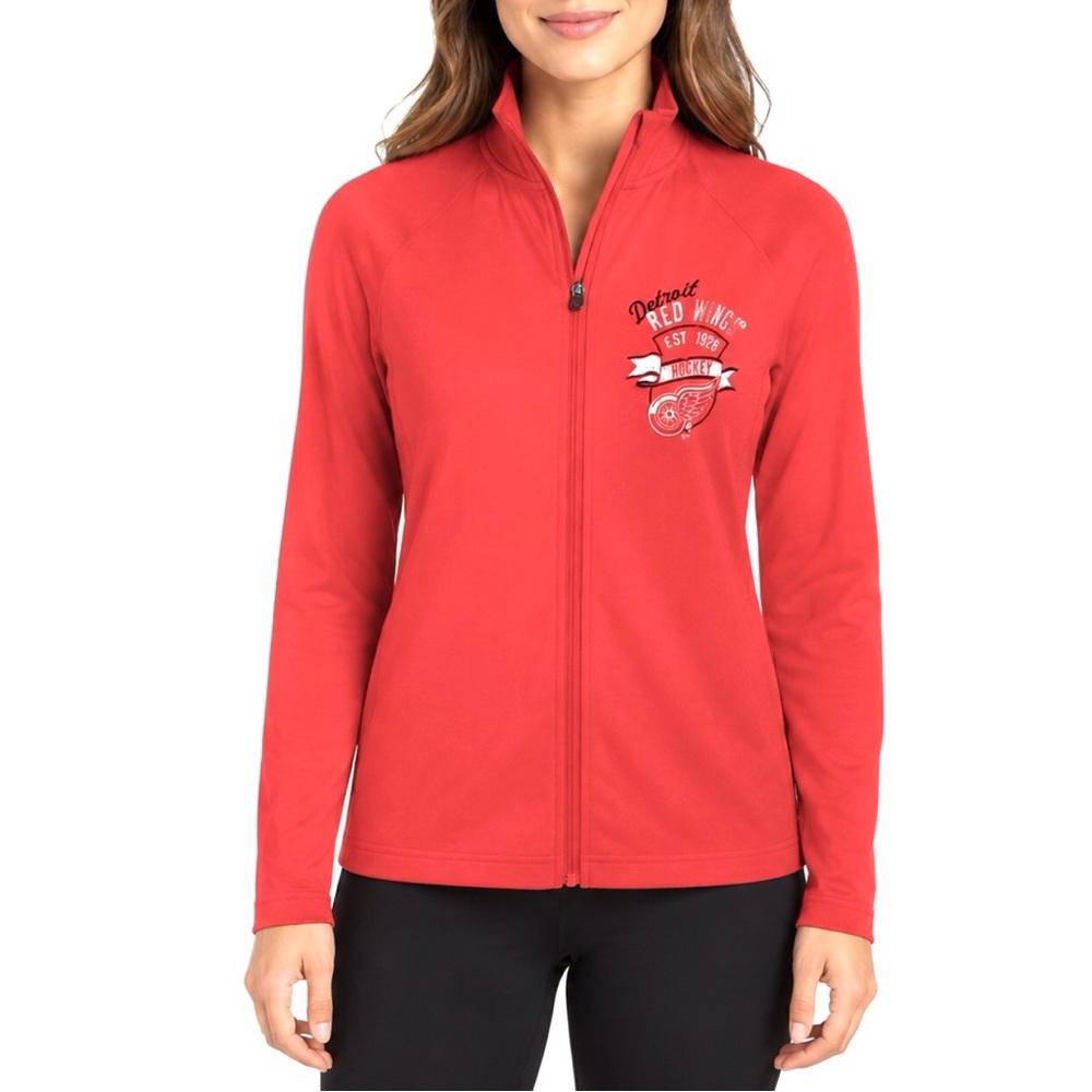 Detroit Redwings Track Style Zip Front Jacket NEW